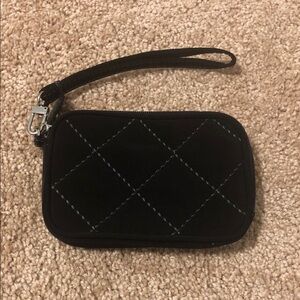 Vera Bradley Floral Interior Quilted Wristlet - Black Exterior